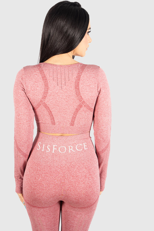 The Momentum Long Sleeve Top - Red Blush