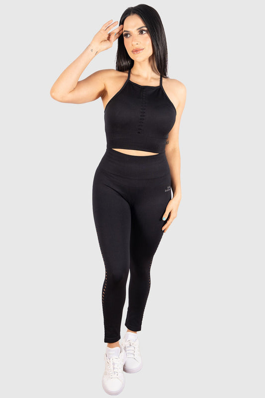 Sculpt Luxe Halter Top – Black Onyx