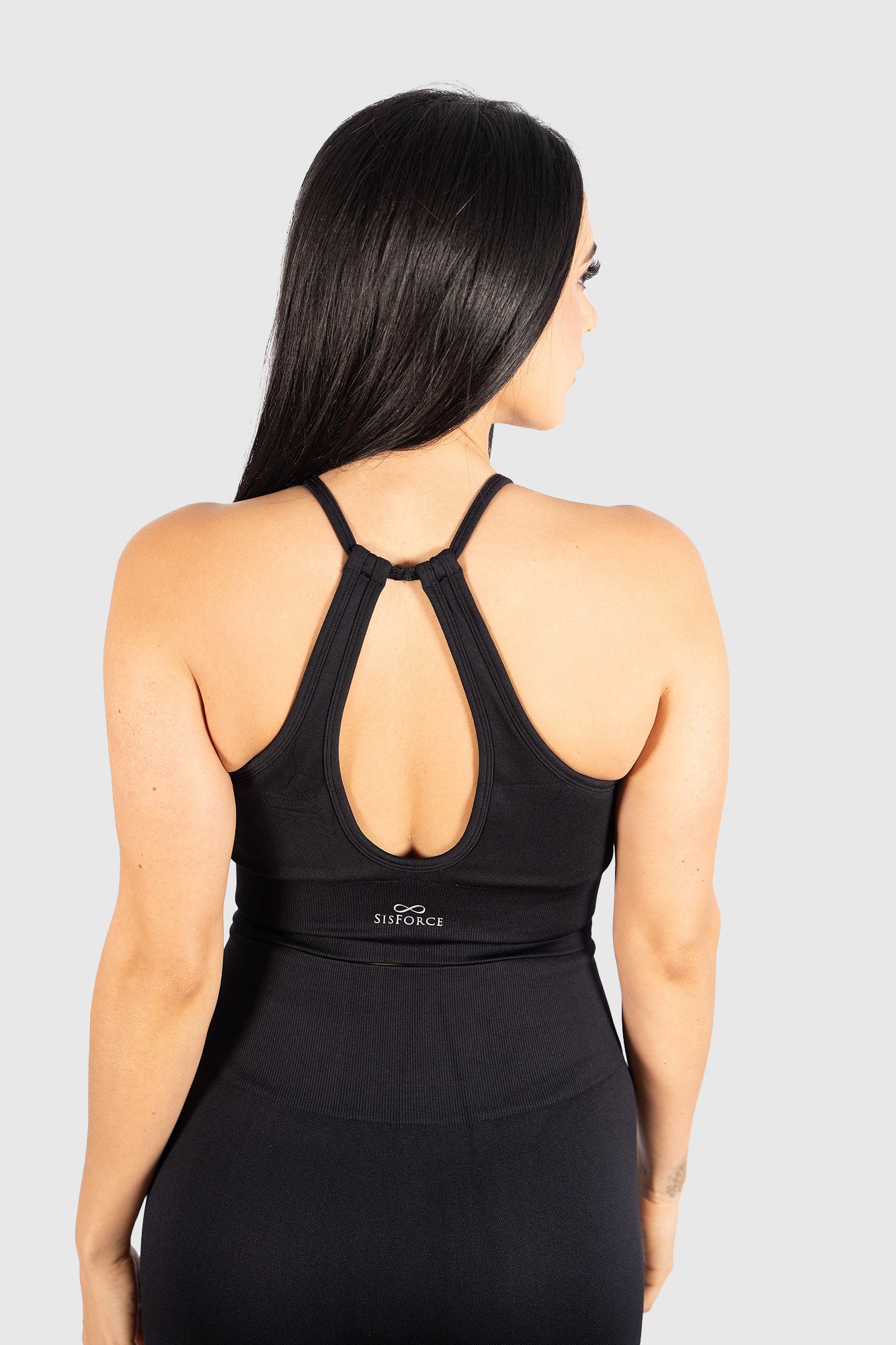 Sculpt Luxe Halter Top – Black Onyx
