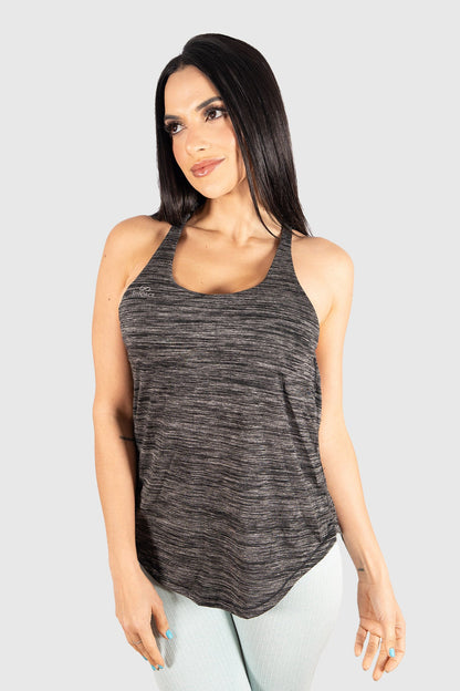 The Breathe Easy Tank with Built-In Bra – Charcoal Mist